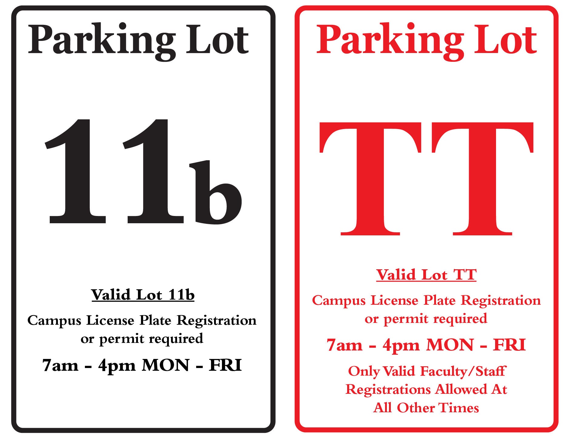 Lot 11b Black Sign Lot TT Red Sign