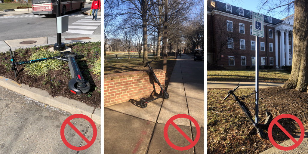 improper e-micromobility parking